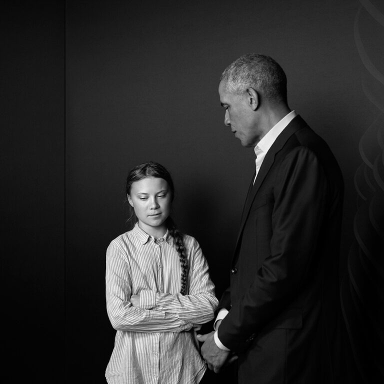 Greta Thunberg och Barack Obama fotografi av Max Modén